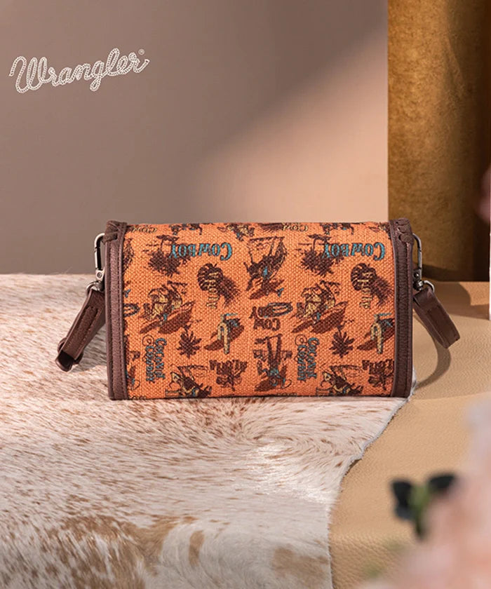 Wrangler Cowboy Print Mini Crossbody Bag
