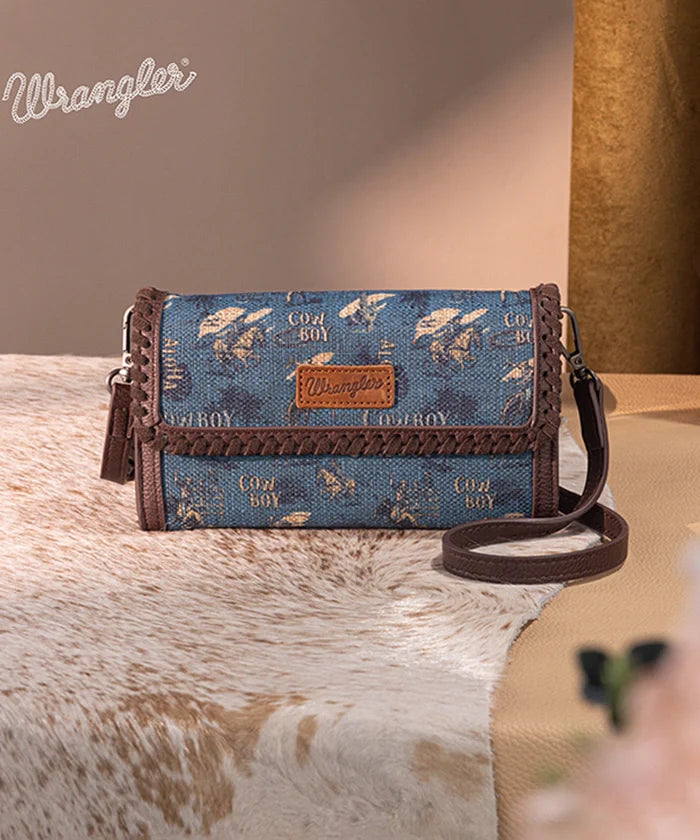 Wrangler Cowboy Print Mini Crossbody Bag