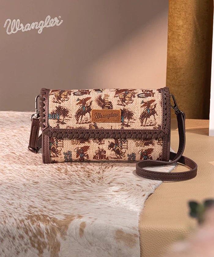 Wrangler Cowboy Print Mini Crossbody Bag