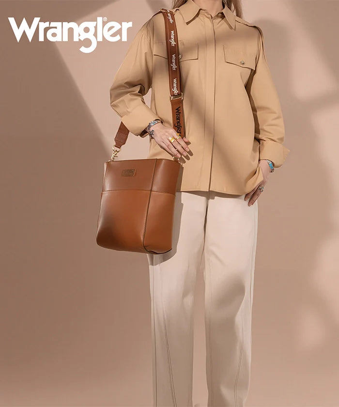 Wrangler Cow Print Crossbody Bucket Bag
