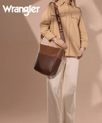 Wrangler Cow Print Crossbody Bucket Bag