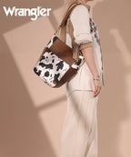 Wrangler Cow Print Crossbody Bucket Bag