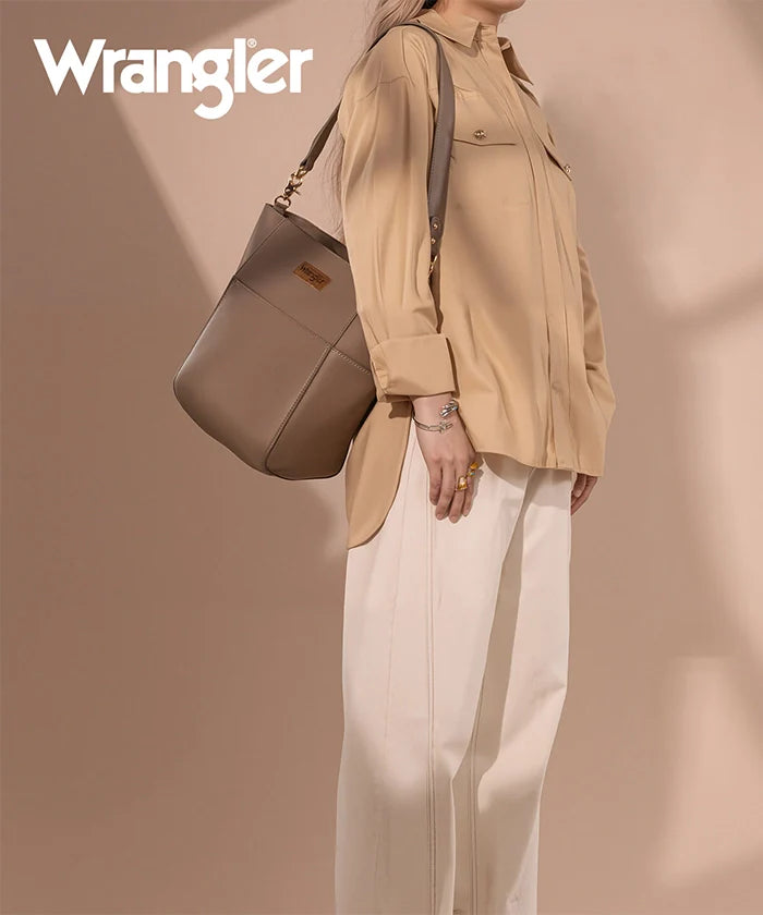 Wrangler Cow Print Crossbody Bucket Bag