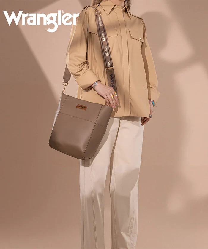 Wrangler Cow Print Crossbody Bucket Bag