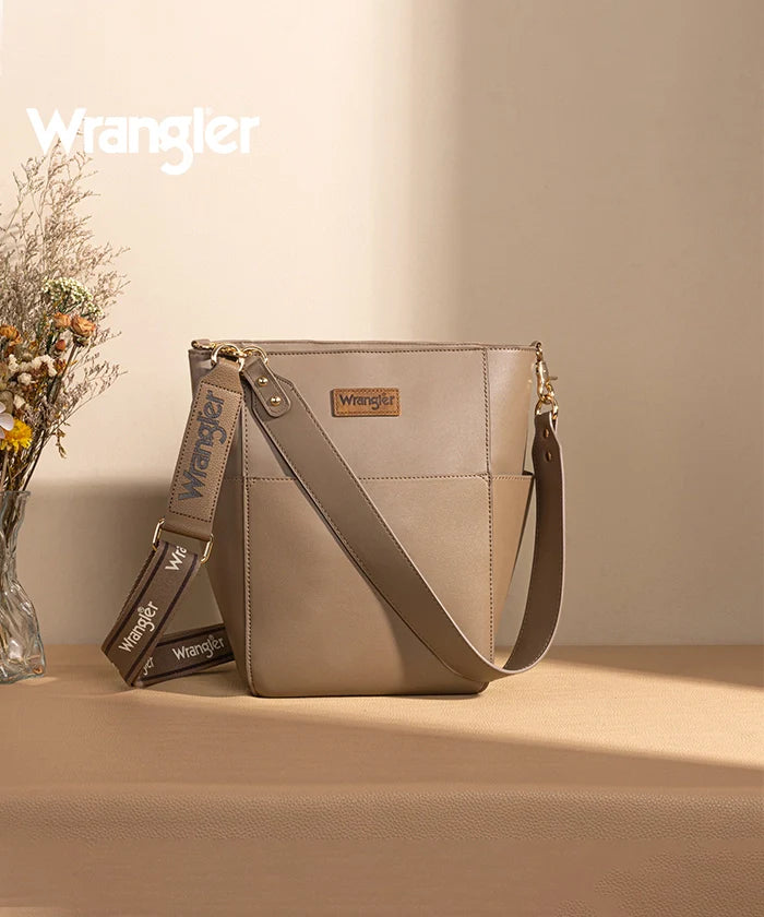 Wrangler Cow Print Crossbody Bucket Bag