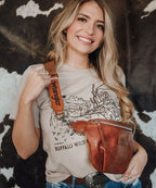 Wrangler Full Grain Leather Fanny Pack