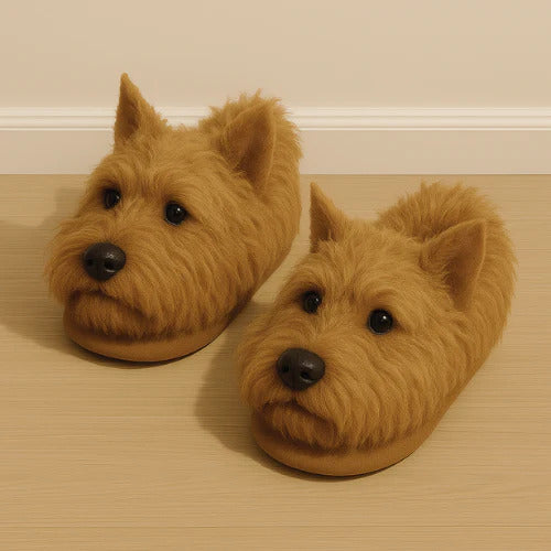 Super Realistic Dog Plush Slippers — Feel Like Walking with Your Dog Every Step