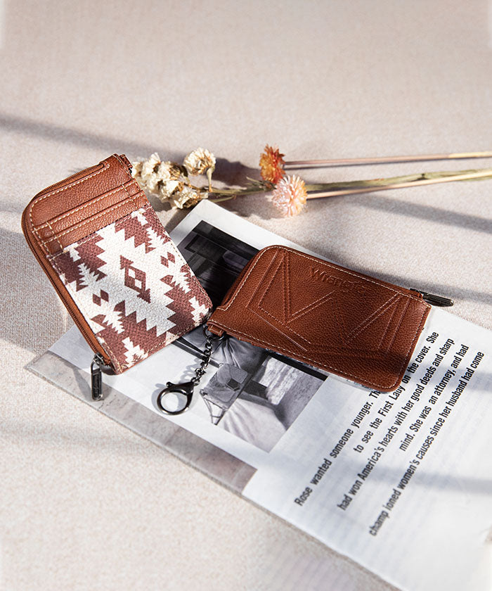 Wrangler All-over Aztec Print Mini Zip Card Case