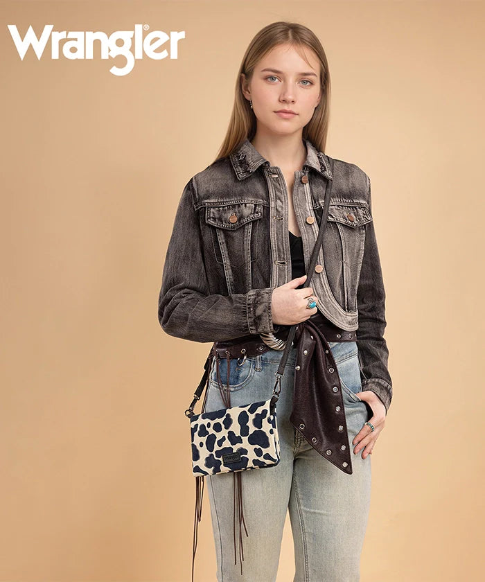 Wrangler All-over Cow Print Wide Tote Bag Collection