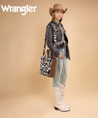 Wrangler All-over Cow Print Wide Tote Bag Collection