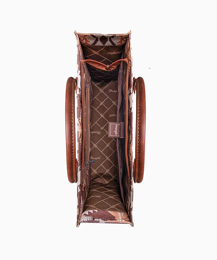 Wrangler Aztec Print Canvas Tote Bag