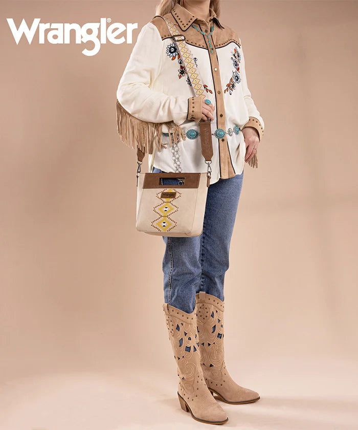 Wrangler Aztec Embroidered Crossbody Bag