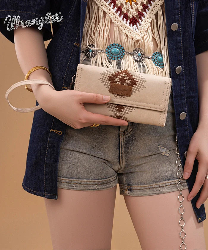 Wrangler Aztec Embroidered Wallet
