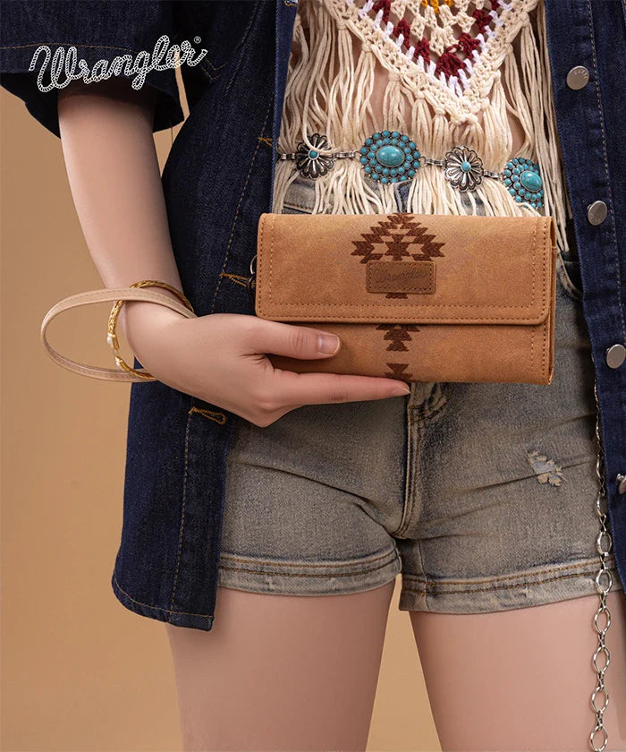 Wrangler Aztec Embroidered Wallet