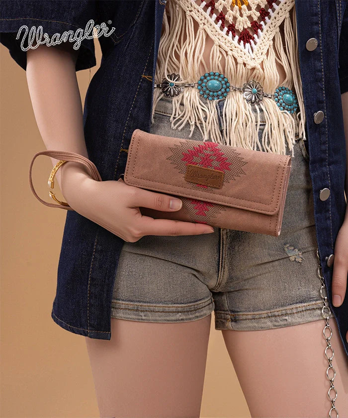 Wrangler Aztec Embroidered Wallet