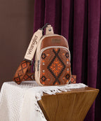 Wrangler Aztec Embroidered Whipstitch Sling Bag