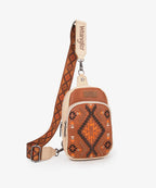 Wrangler Aztec Embroidered Whipstitch Sling Bag