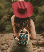 Wrangler Aztec Embroidered Whipstitch Sling Bag