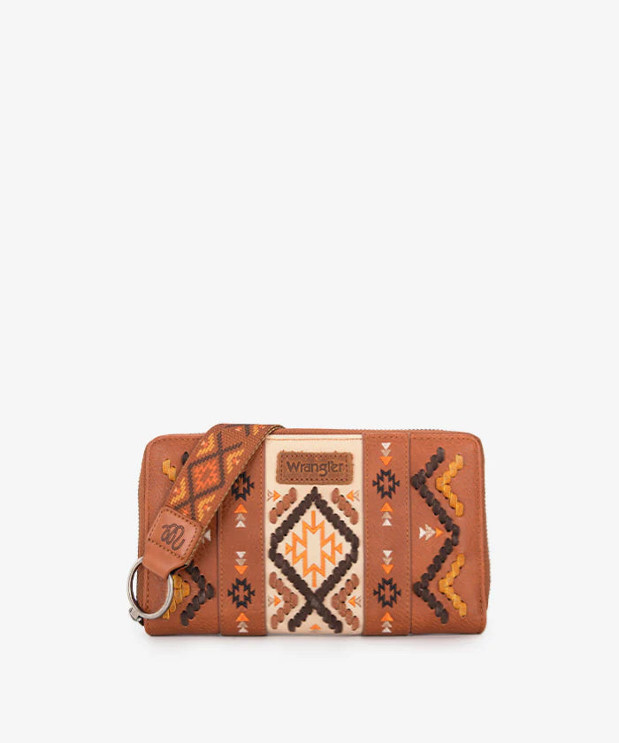 Wrangler Aztec Embroidered Whipstitch Wristlet
