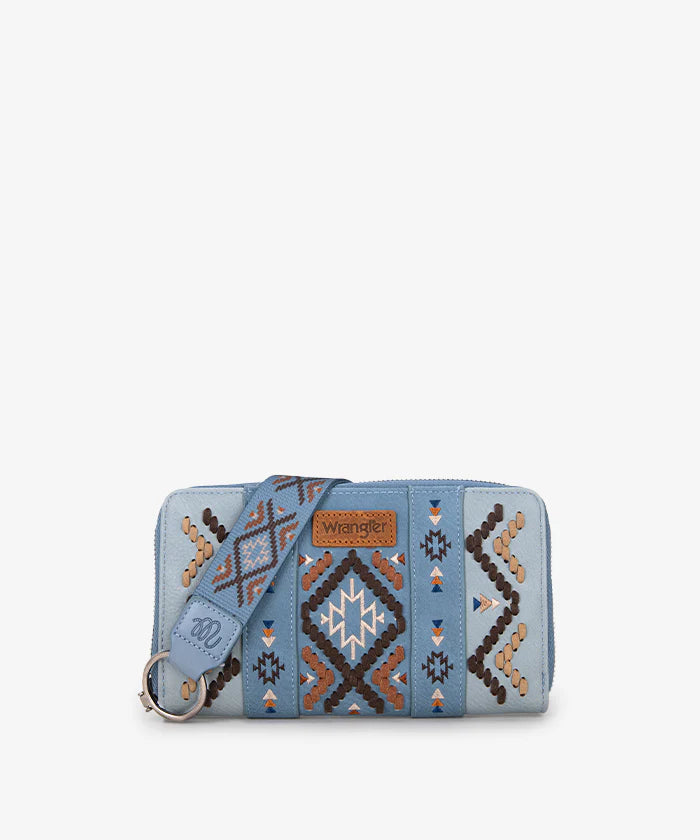 Wrangler Aztec Embroidered Whipstitch Wristlet