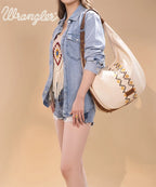 Wrangler Aztec Embroidered Wide Hobo Bag