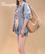 Wrangler Aztec Embroidered Wide Hobo Bag