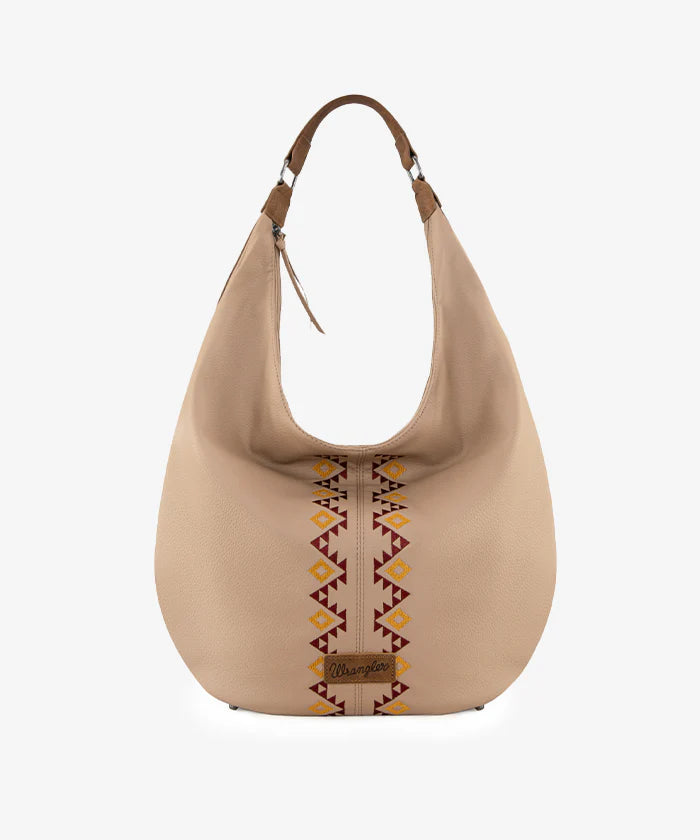 Wrangler Aztec Embroidered Wide Hobo Bag