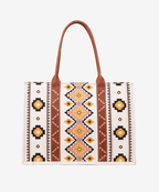 Wrangler Southwestern Aztec Print Canvas Wide Tote