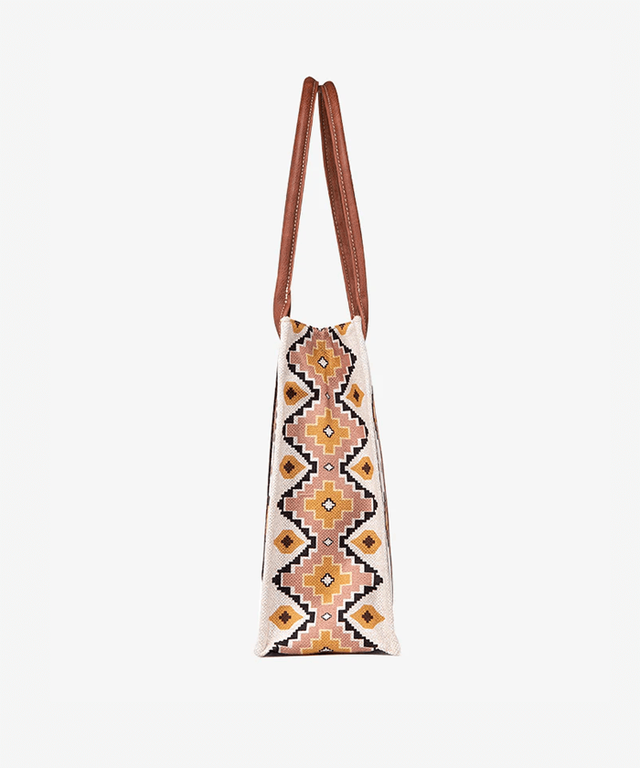 Wrangler Southwestern Aztec Print Canvas Wide Tote