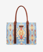 Wrangler Southwestern Aztec Print Canvas Wide Tote