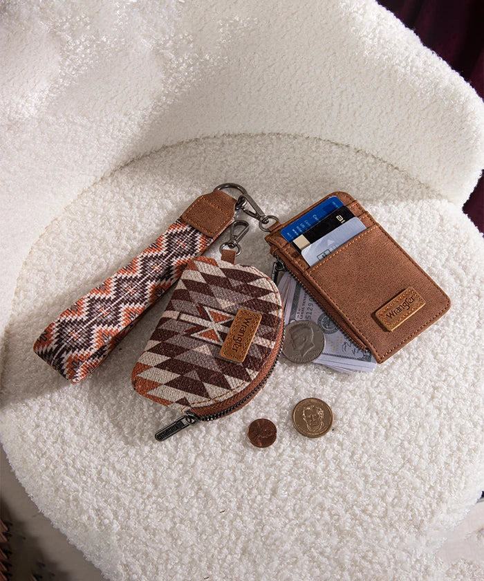 Wrangler Aztec Print Whipstitch Canvas Tote Bag Collection