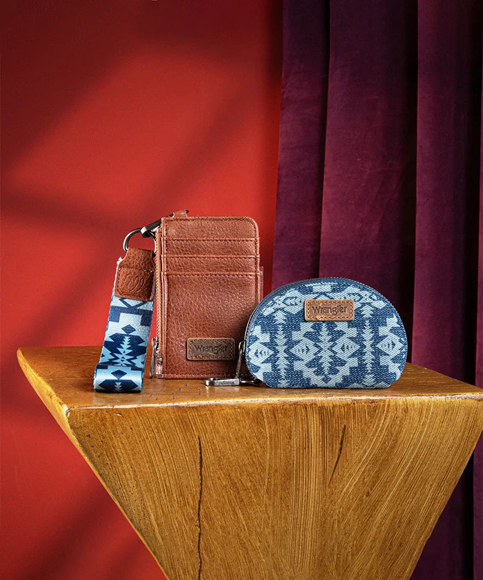 Wrangler Aztec Print Keychain Card Holder