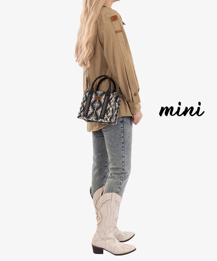 Wrangler Aztec Print Whipstitch Canvas Tote Bag Collection