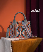 Wrangler Aztec Print Whipstitch Canvas Tote Bag Collection