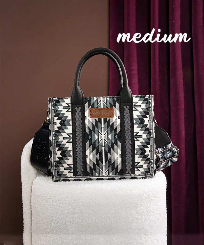 Wrangler Aztec Print Whipstitch Canvas Tote Bag Collection