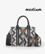 Wrangler Aztec Print Whipstitch Canvas Tote Bag Collection