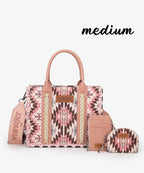 Wrangler Aztec Print Whipstitch Canvas Tote Bag Collection