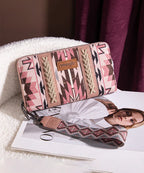 Wrangler Aztec Print Whipstitch Canvas Wallet