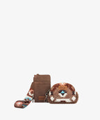 Wrangler Aztec Sherpa Trim Card Holder and Wallet Set