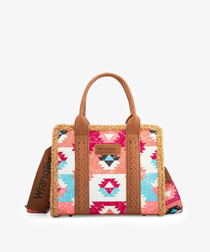 Wrangler Aztec Sherpa Trim Crossbody Purse Collection