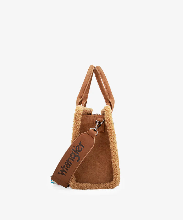 Wrangler Aztec Sherpa Trim Crossbody Purse Collection