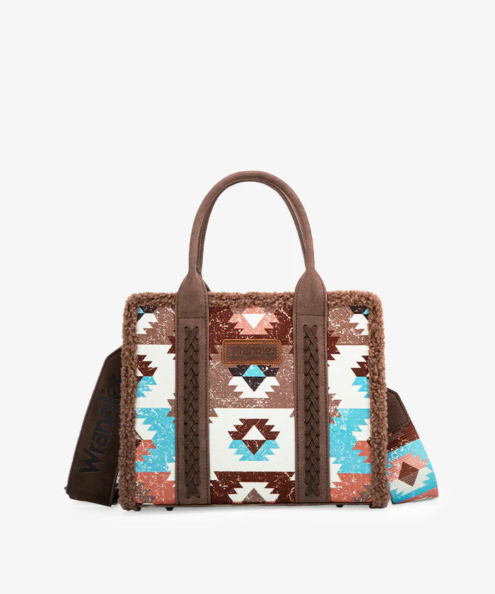 Wrangler Aztec Sherpa Trim Crossbody Purse Collection