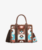Wrangler Aztec Sherpa Trim Crossbody Purse Collection