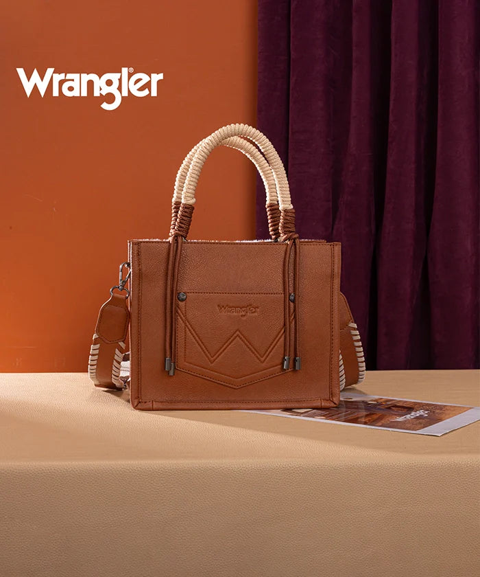 Wrangler Cow Print Rope Handle Tote Bag