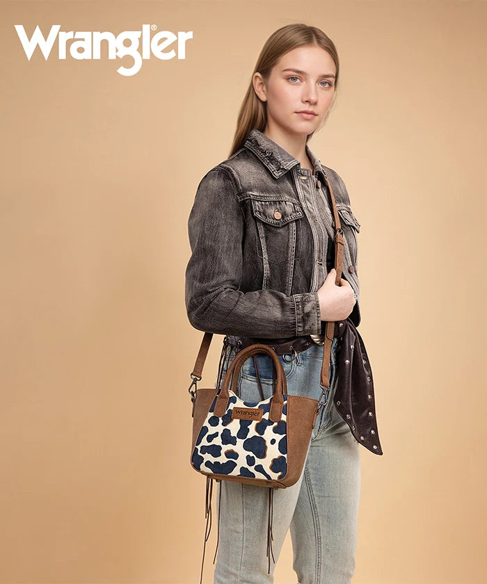 Wrangler All-over Cow Print Mini Tote Bag