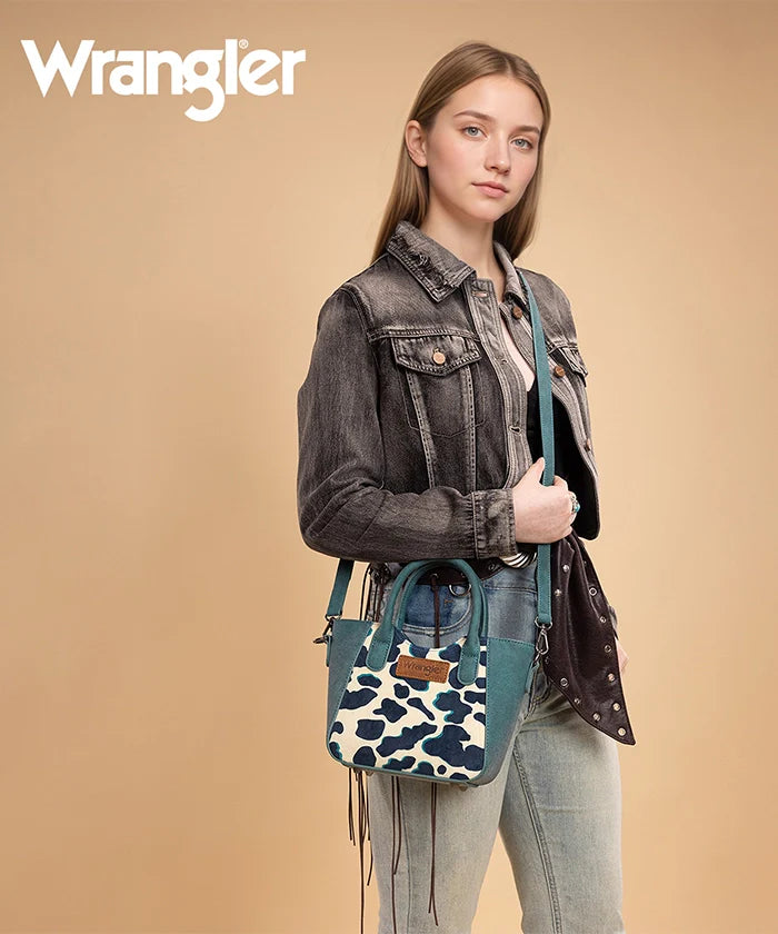 Wrangler All-over Cow Print Mini Tote Bag