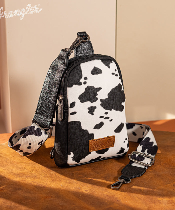 Wrangler Cow Print Sling Bag
