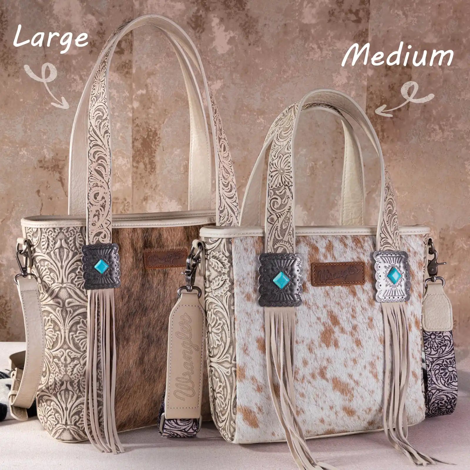 Wrangler Cowhide Fringe Concealed Carry Purse
