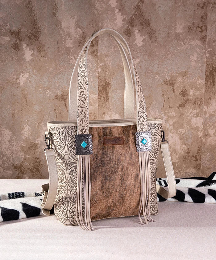 Wrangler Cowhide Fringe Concealed Carry Purse