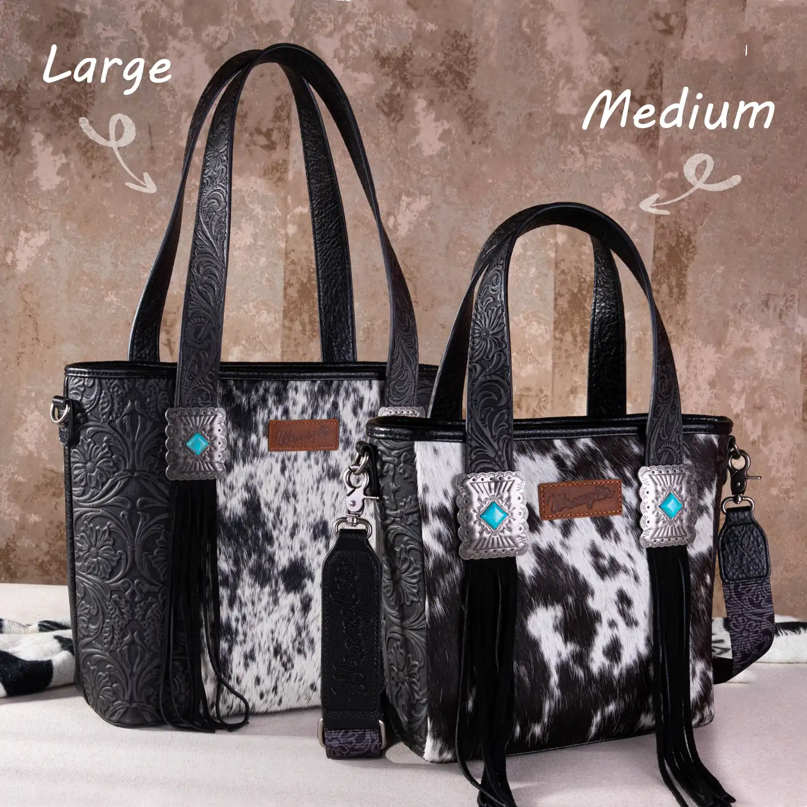 Wrangler Cowhide Fringe Concealed Carry Purse